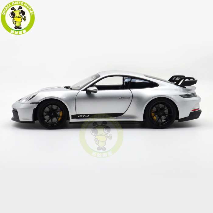 1/18 Porsche 911 992 GT3 2021 Norev 187317 Silver Black Strips Diecast Model Toys Car Gifts For Husband Boyfriend Father