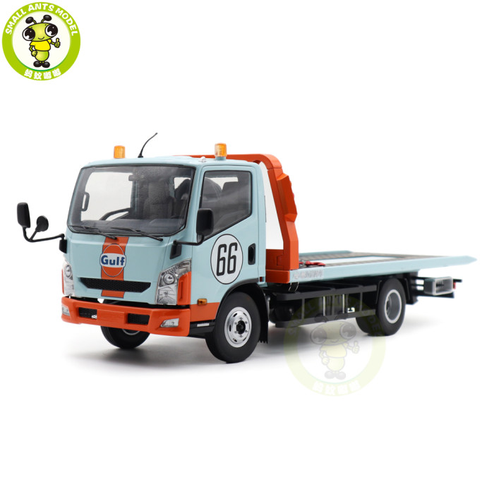 1/18 Naveco Car Rescue Vehicle Wrecker Flatbed Trailer GULF Diecast Model Toy Car Gifts For Friends Father