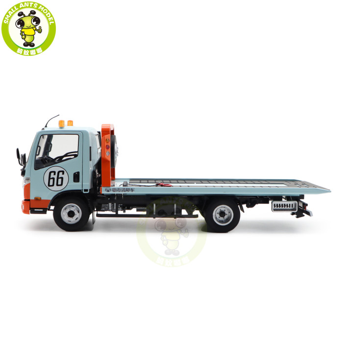 1/18 Naveco Car Rescue Vehicle Wrecker Flatbed Trailer GULF Diecast Model Toy Car Gifts For Friends Father