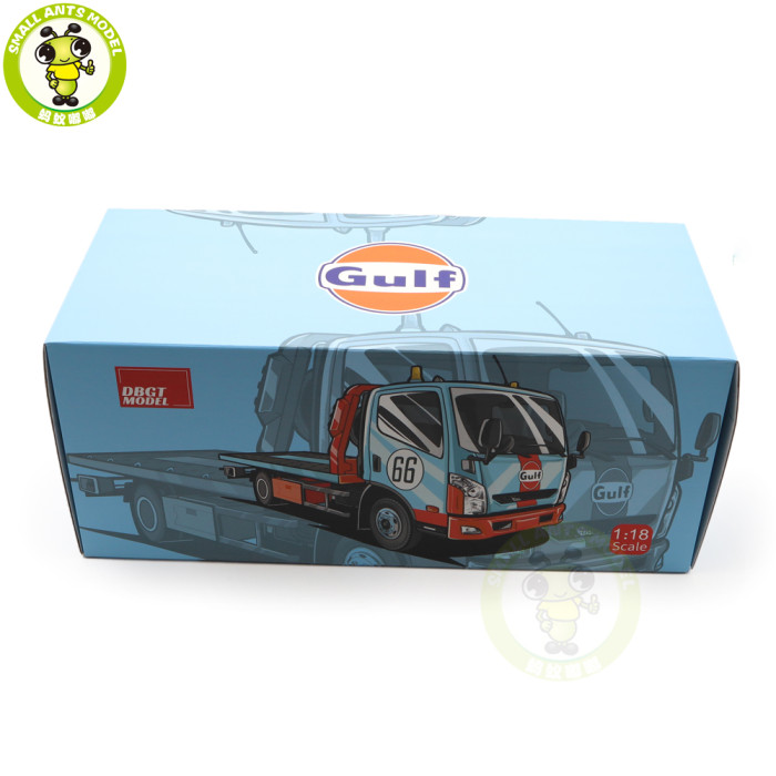 1/18 Naveco Car Rescue Vehicle Wrecker Flatbed Trailer GULF Diecast Model Toy Car Gifts For Friends Father