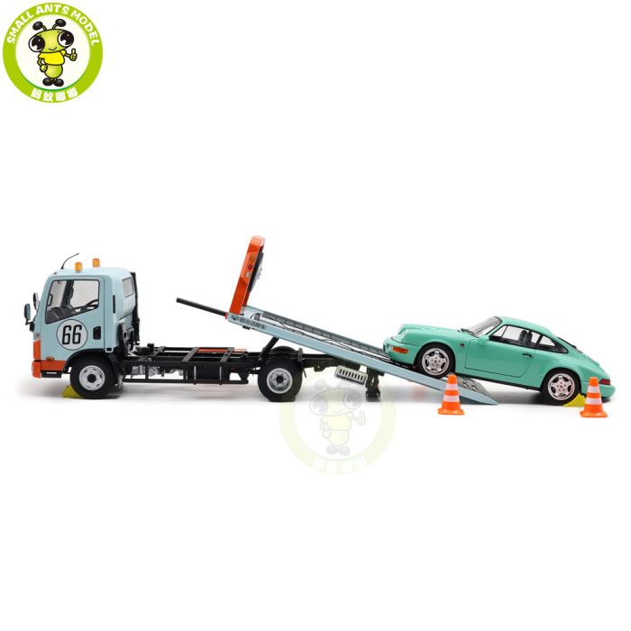 1/18 Naveco Car Rescue Vehicle Wrecker Flatbed Trailer GULF Diecast Model Toy Car Gifts For Friends Father