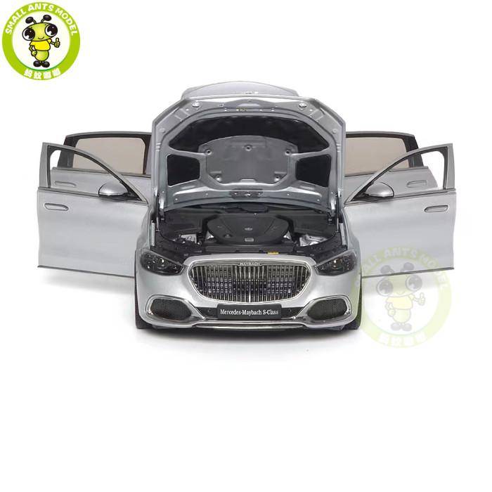 1/18 Mercedes Maybach S Class S680 2021 Almost Real 820118 Hightech Silver Diecast Model Toy Car Gifts For Friends Father
