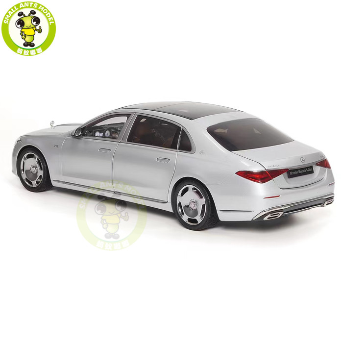 1/18 Mercedes Maybach S Class S680 2021 Almost Real 820118 Hightech Silver Diecast Model Toy Car Gifts For Friends Father
