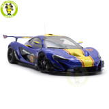 1/18 McLaren P1 GTR Autoart 81542 Metallic Blue / Yellow Stripes Diecast Model Toy Car Gifts For Father Friends