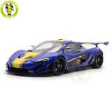 1/18 McLaren P1 GTR Autoart 81542 Metallic Blue / Yellow Stripes Diecast Model Toy Car Gifts For Father Friends