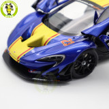 1/18 McLaren P1 GTR Autoart 81542 Metallic Blue / Yellow Stripes Diecast Model Toy Car Gifts For Father Friends