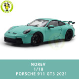 1/18 Porsche 911 992 GT3 2021 Norev 187384 Mint Green Diecast Model Toys Car Gifts For Friends Father