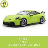 1/18 Porsche 911 992 GT3 2021 Norev 187383 Acid Green Diecast Model Toys Car Gifts For Friends Father