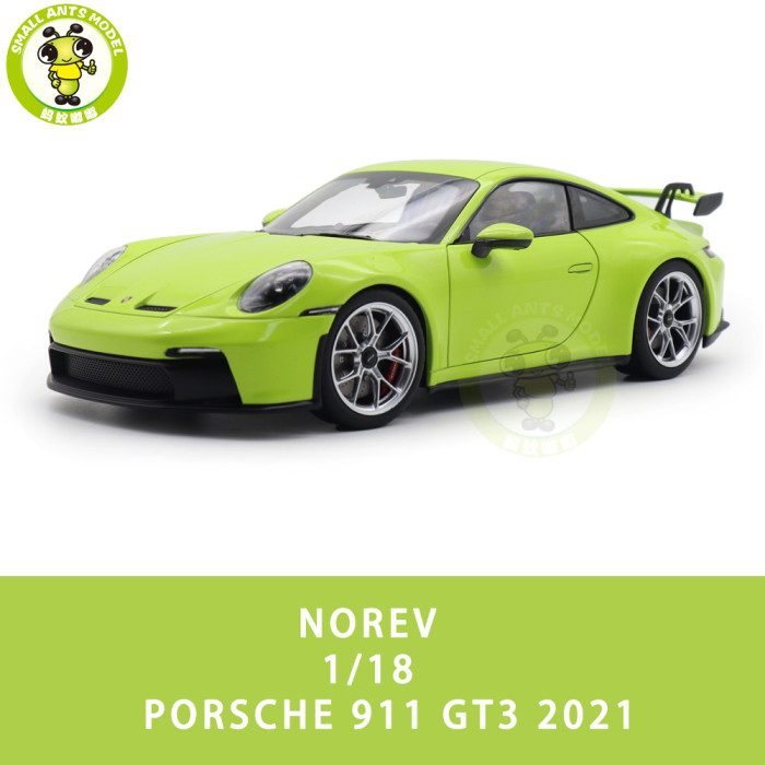 1/18 Porsche 911 992 GT3 2021 Norev 187383 Acid Green Diecast Model Toys Car Gifts For Friends Father