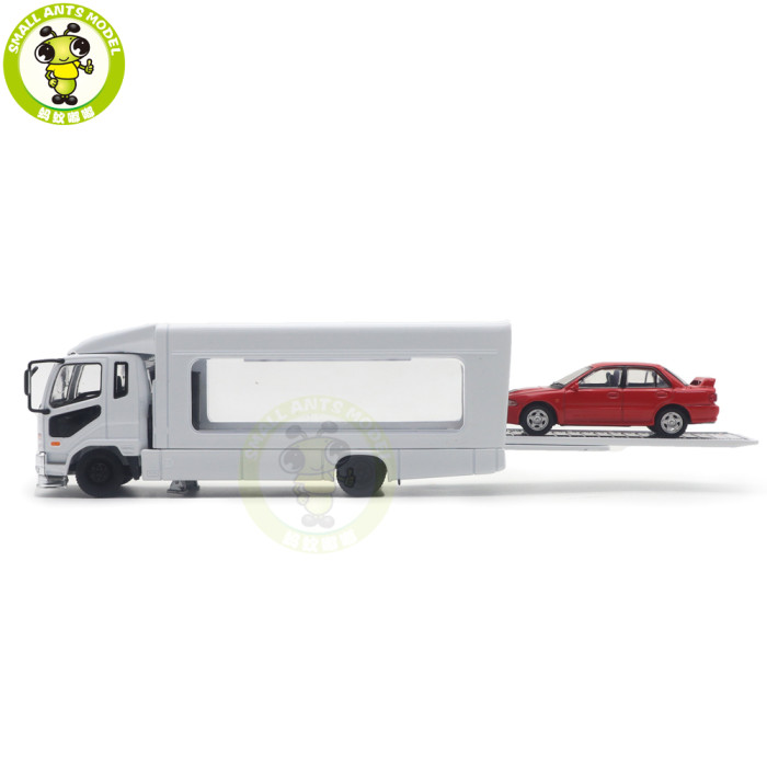 1/64 GCD Mitsubishi Fuso Fighter Mk2 2017 Outriggers Raised Truck Trailer Diecast Model Toys Car Gifts For Father Friends