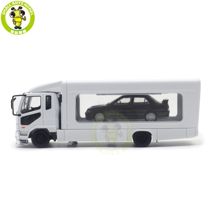 1/64 GCD Mitsubishi Fuso Fighter Mk2 2017 Outriggers Raised Truck Trailer Diecast Model Toys Car Gifts For Father Friends