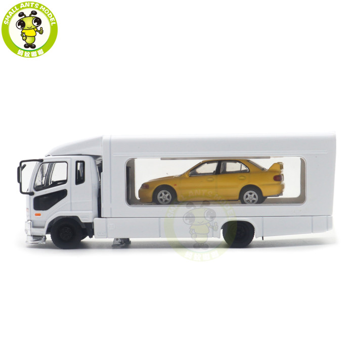 1/64 GCD Mitsubishi Fuso Fighter Mk2 2017 Outriggers Raised Truck Trailer Diecast Model Toys Car Gifts For Father Friends