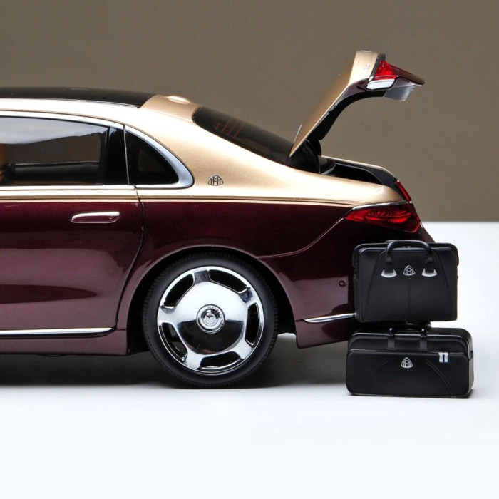 1/18 Mercedes Maybach S Class S680 2021 Z223 Almost Real 820122 Kalahari Gold / Rubellite Red Diecast Model Toy Car Gifts For Friends Father