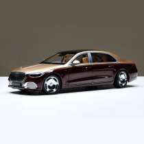 1/18 Mercedes Maybach S Class S680 2021 Z223 Almost Real 820122 Kalahari Gold / Rubellite Red Diecast Model Toy Car Gifts For Friends Father