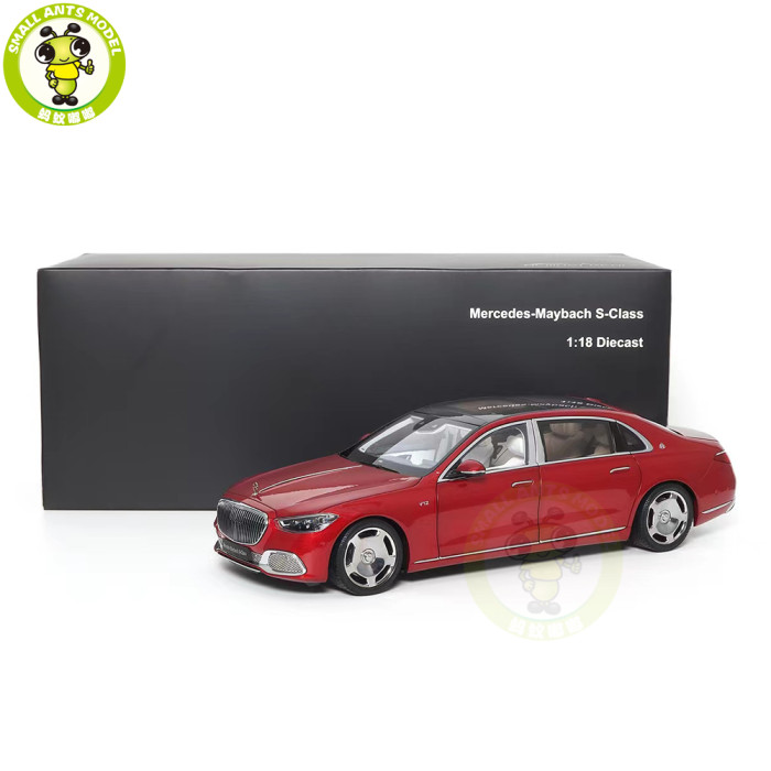 1/18 Mercedes Maybach S Class S680 2021 Almost Real 820119 Patagonia Red Diecast Model Toy Car Gifts For Friends Father