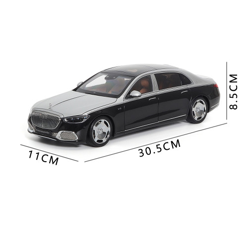 1/18 Mercedes Maybach S Class S680 2021 Almost Real 820120 Silver Black Diecast Model Toy Car Gifts For Friends Father