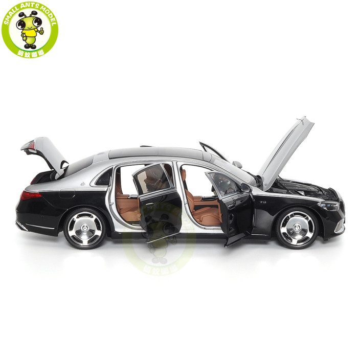 1/18 Mercedes Maybach S Class S680 2021 Almost Real 820120 Silver Black Diecast Model Toy Car Gifts For Friends Father