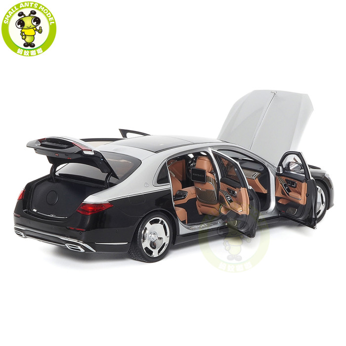 1/18 Mercedes Maybach S Class S680 2021 Almost Real 820120 Silver Black Diecast Model Toy Car Gifts For Friends Father