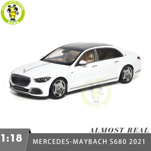 1/18 Mercedes Maybach S Class S680 2021 Almost Real 820116 White Diecast Model Toy Car Gifts For Friends Father