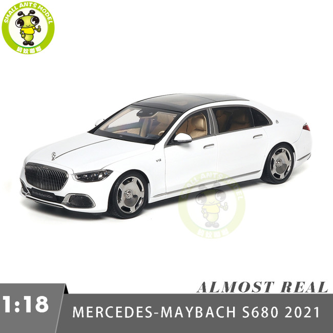 1/18 Mercedes Maybach S Class S680 2021 Almost Real 820116 White Diecast Model Toy Car Gifts For Friends Father