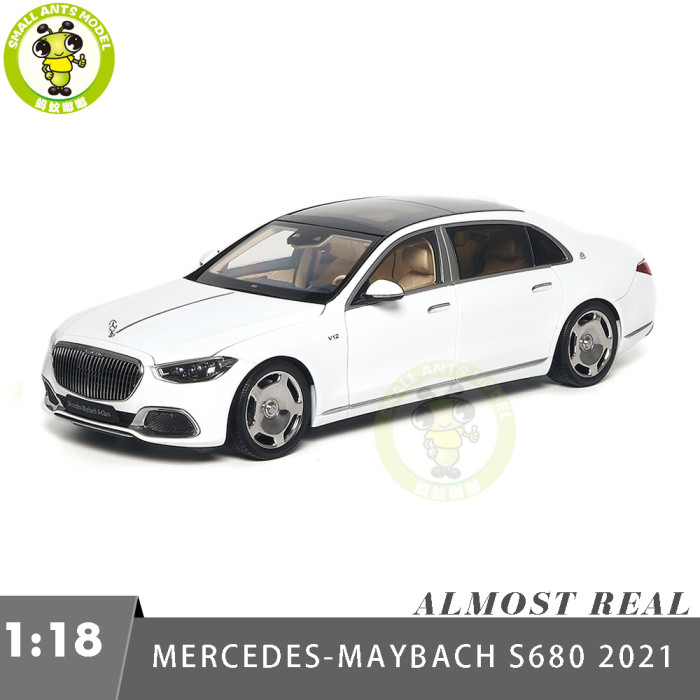 1/18 Mercedes Maybach S Class S680 2021 Almost Real 820116 White Diecast Model Toy Car Gifts For Friends Father