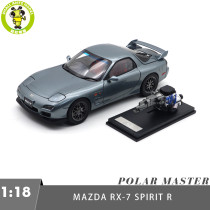 1/18 Mazda RX-7 RX 7 Spirit R Gray Polar Master Diecast Model Toy Car Gifts For Friends Father