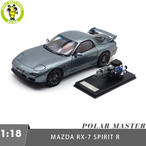 1/18 Mazda RX-7 RX 7 Spirit R Gray Polar Master Diecast Model Toy Car Gifts For Friends Father