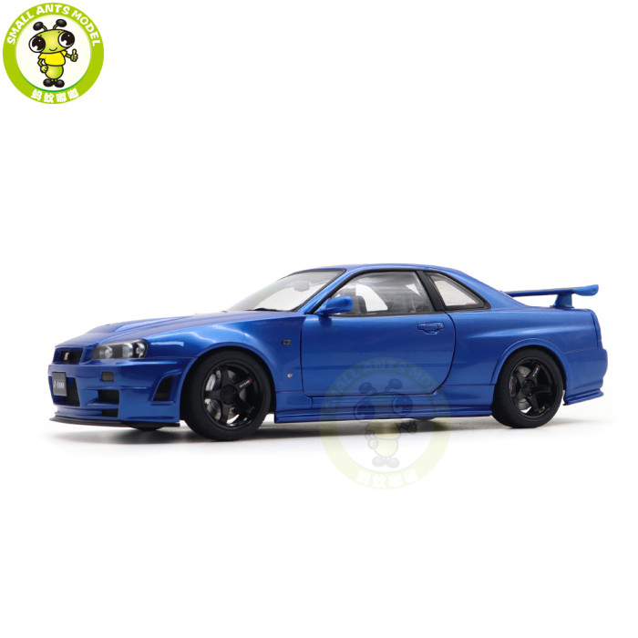 1/18 Nissan NISMO R34 GT-R Z-tune AUTOart 77462 Bayside Blue Model Car