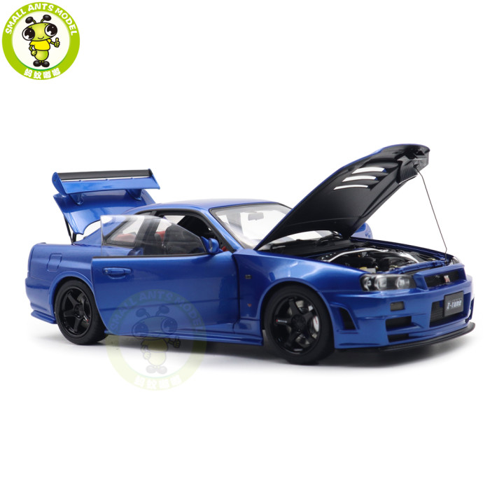 1/18 Nissan NISMO R34 GT-R Z-tune AUTOart 77462 Bayside Blue Model Car