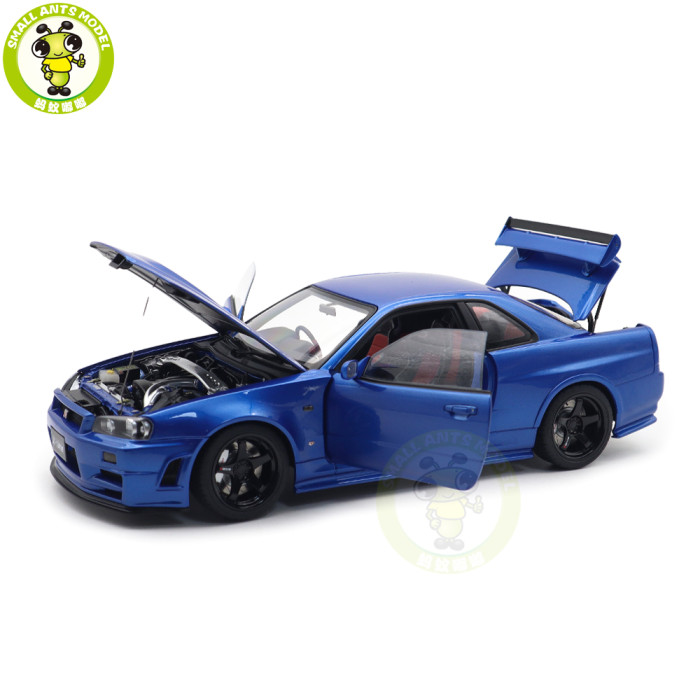 1/18 Nissan NISMO R34 GT-R Z-tune AUTOart 77462 Bayside Blue Model Car