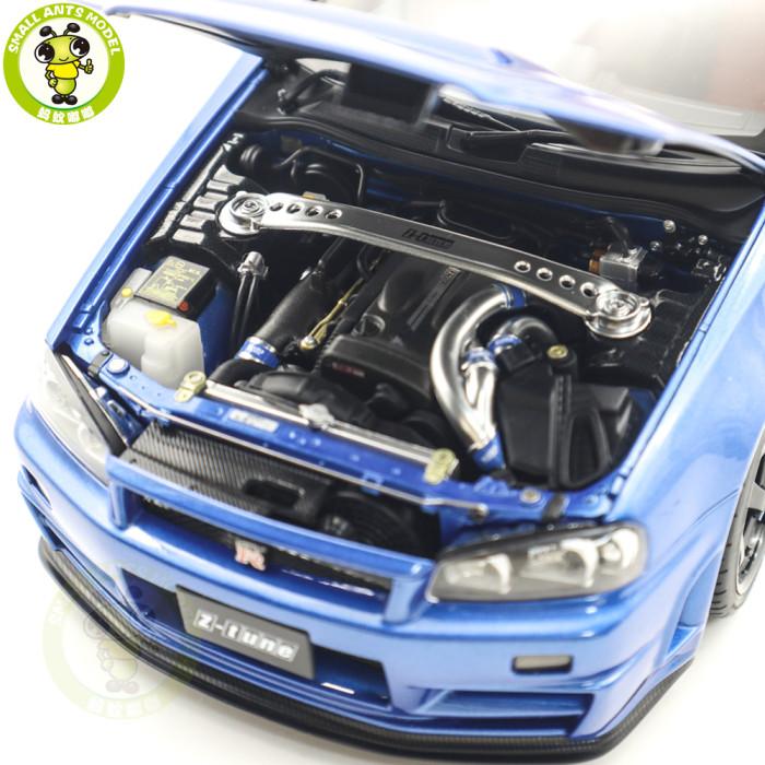 1/18 Nissan NISMO R34 GT-R Z-tune AUTOart 77462 Bayside Blue Model Car