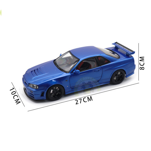 1/18 Nissan NISMO R34 GT-R Z-tune AUTOart 77462 Bayside Blue Model Car