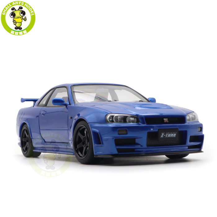 1/18 Nissan NISMO R34 GT-R Z-tune AUTOart 77462 Bayside Blue Model Car