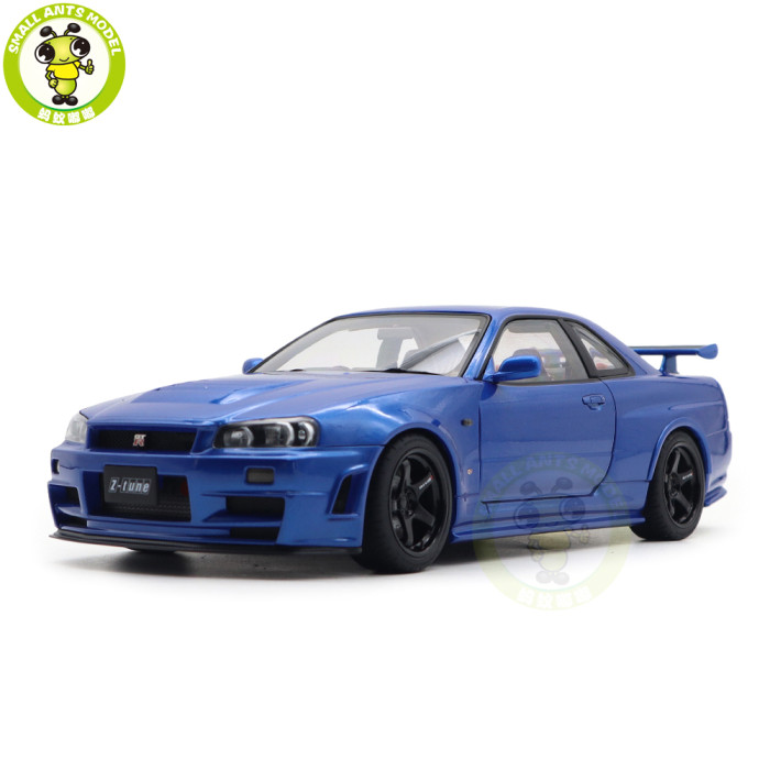 1/18 Nissan NISMO R34 GT-R Z-tune AUTOart 77462 Bayside Blue Model Car