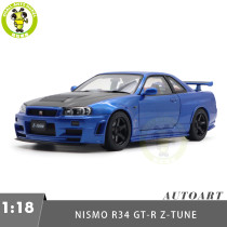 1/18 Nissan NISMO R34 GT-R Z-tune AUTOart 77460 Bayside Blue W / Carbon Bonnet Model Car