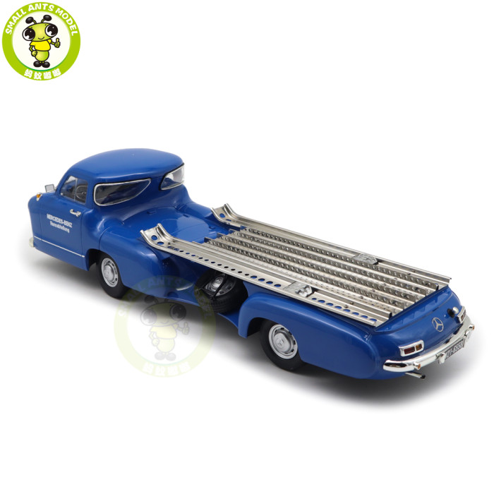 1/18 IVY Mercedes Benz Renntransporter Blaues Wuuder Car Transporter 1954 Diecast Model Toy Car Gifts For Father Friends