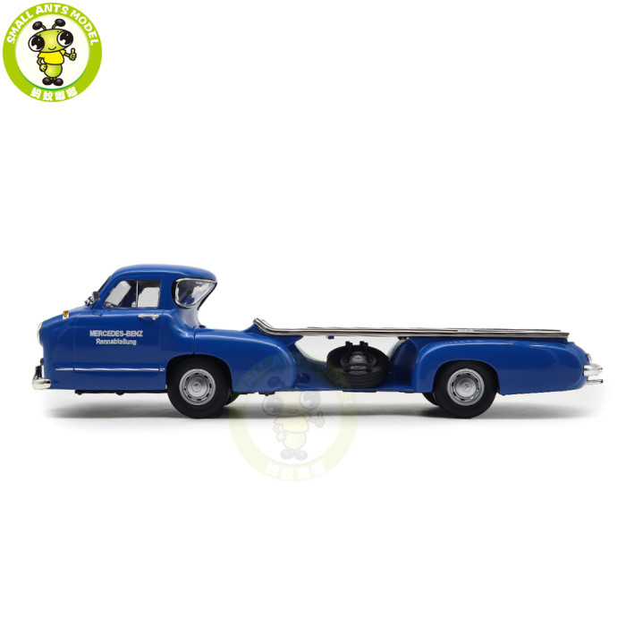 1/18 IVY Mercedes Benz Renntransporter Blaues Wuuder Car Transporter 1954 Diecast Model Toy Car Gifts For Father Friends