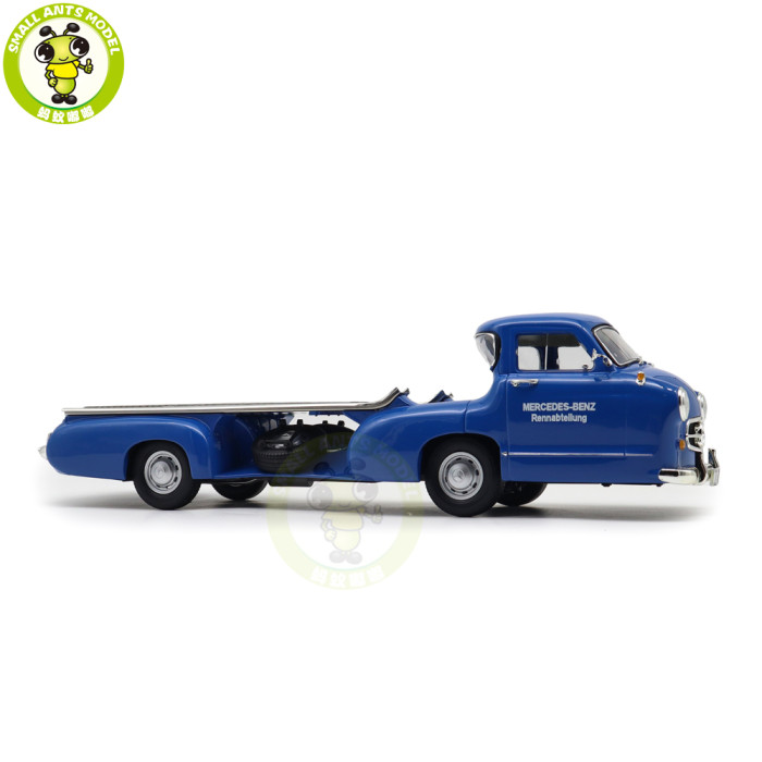 1/18 IVY Mercedes Benz Renntransporter Blaues Wuuder Car Transporter 1954 Diecast Model Toy Car Gifts For Father Friends