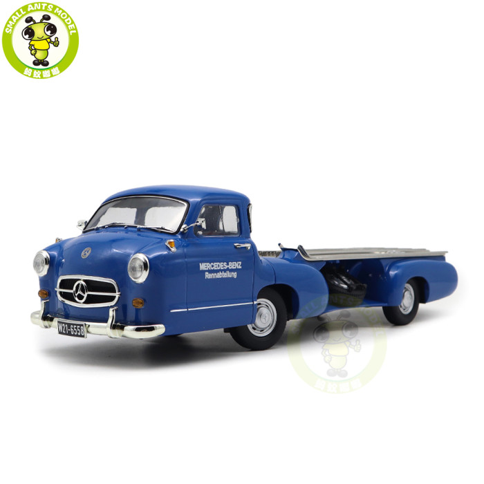 1/18 IVY Mercedes Benz Renntransporter Blaues Wuuder Car Transporter 1954 Diecast Model Toy Car Gifts For Father Friends