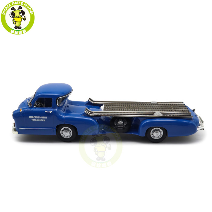 1/18 IVY Mercedes Benz Renntransporter Blaues Wuuder Car Transporter 1954 Diecast Model Toy Car Gifts For Father Friends