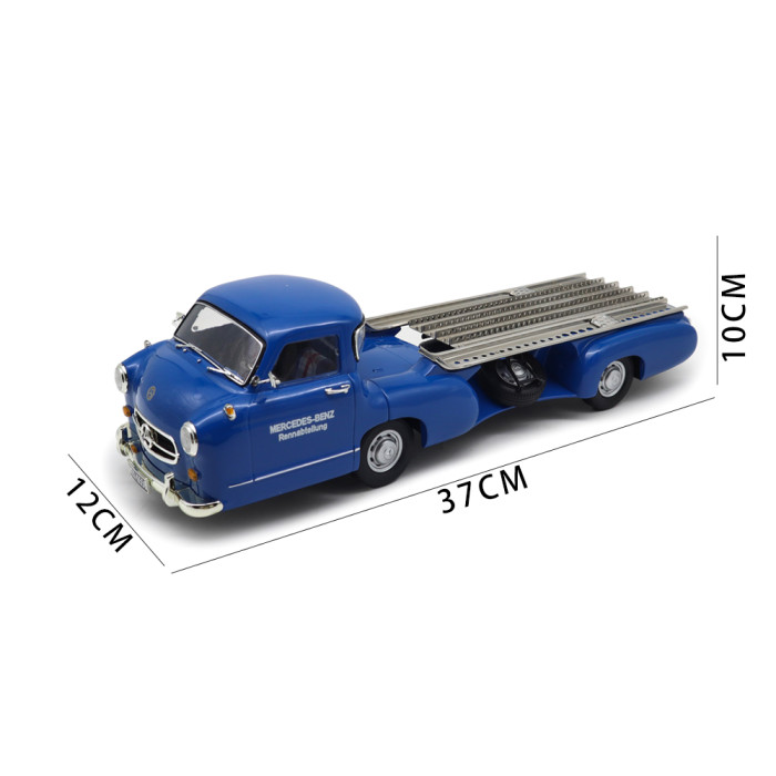 1/18 IVY Mercedes Benz Renntransporter Blaues Wuuder Car Transporter 1954 Diecast Model Toy Car Gifts For Father Friends