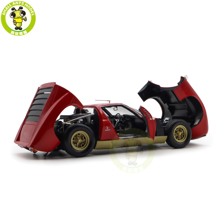 1/18 Lamborghini MIURA P400SV Red/Gold KYOSHO 08317RG Diecast Model Toy Cars Gifts For Father Friends