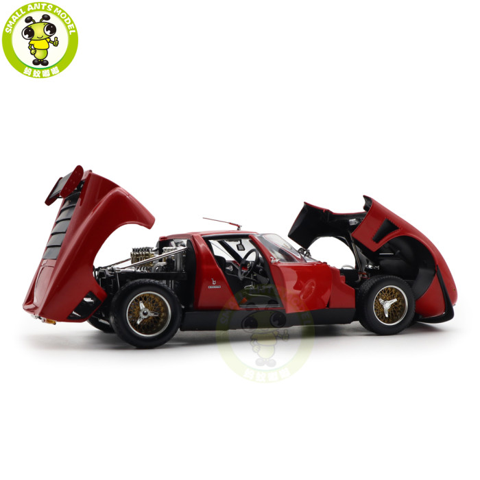 1/18 Lamborghini MIURA SVR Red/Black KYOSHO 08319RBK 08319R Diecast Model Toy Cars Gifts For Father Friends