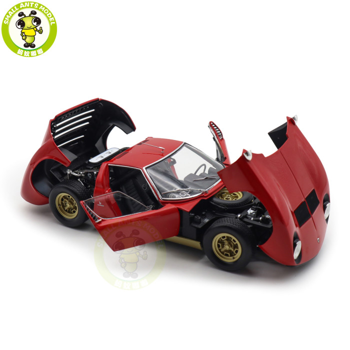 1/18 Lamborghini MIURA P400SV Red/Gold KYOSHO 08317RG Diecast Model Toy Cars Gifts For Father Friends