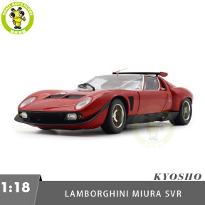 1/18 Lamborghini MIURA SVR Red/Black KYOSHO 08319RBK 08319R Diecast Model Toy Cars Gifts For Father Friends