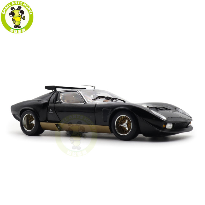 1/18 Lamborghini MIURA SVR Black/Gold KYOSHO 08319BKG Diecast Model Toy Cars Gifts For Father Friends