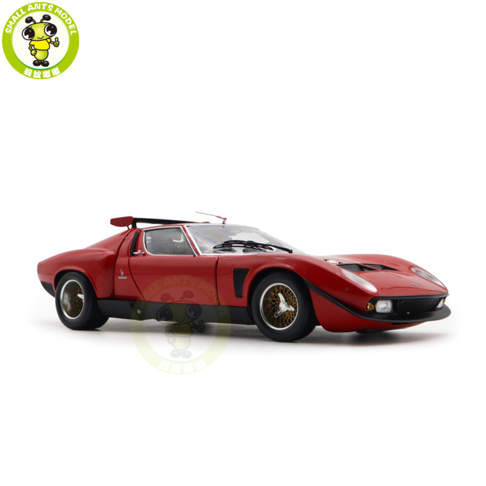 1/18 Lamborghini MIURA SVR Red/Black KYOSHO 08319RBK 08319R Diecast Model Toy Cars Gifts For Father Friends