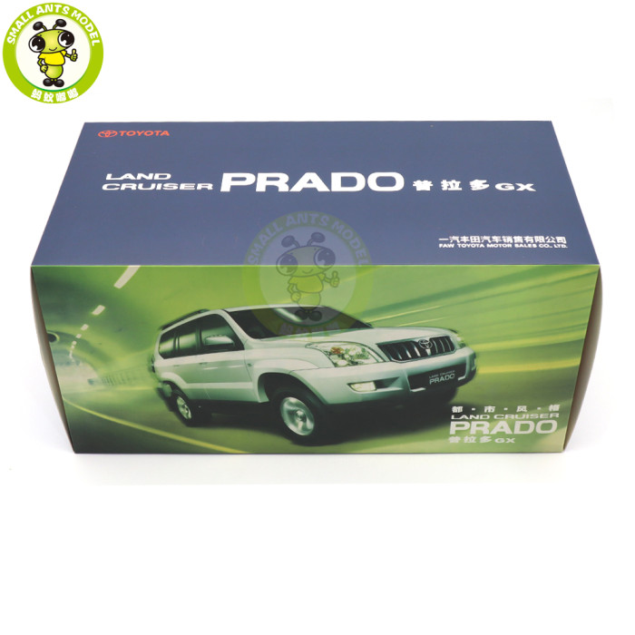 1/18 Toyota Land Cruiser Prado GX White Diecast Model Toy Car Gifts For Father Friends