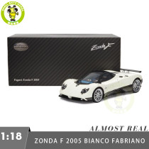 1/18 PAGANI ZONDA F 2005 Almost REAL Bianco Fabriano Diecast Model Toy Car Gifts For Friends Father