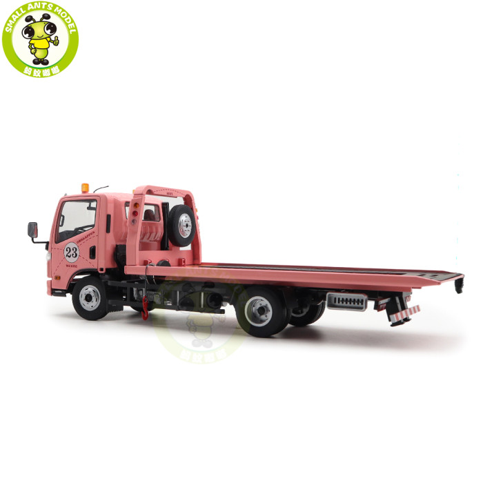 1/18 Naveco Car Rescue Vehicle Wrecker Flatbed Trailer Pink Pig Diecast Model Toy Car Gifts For Friends Father